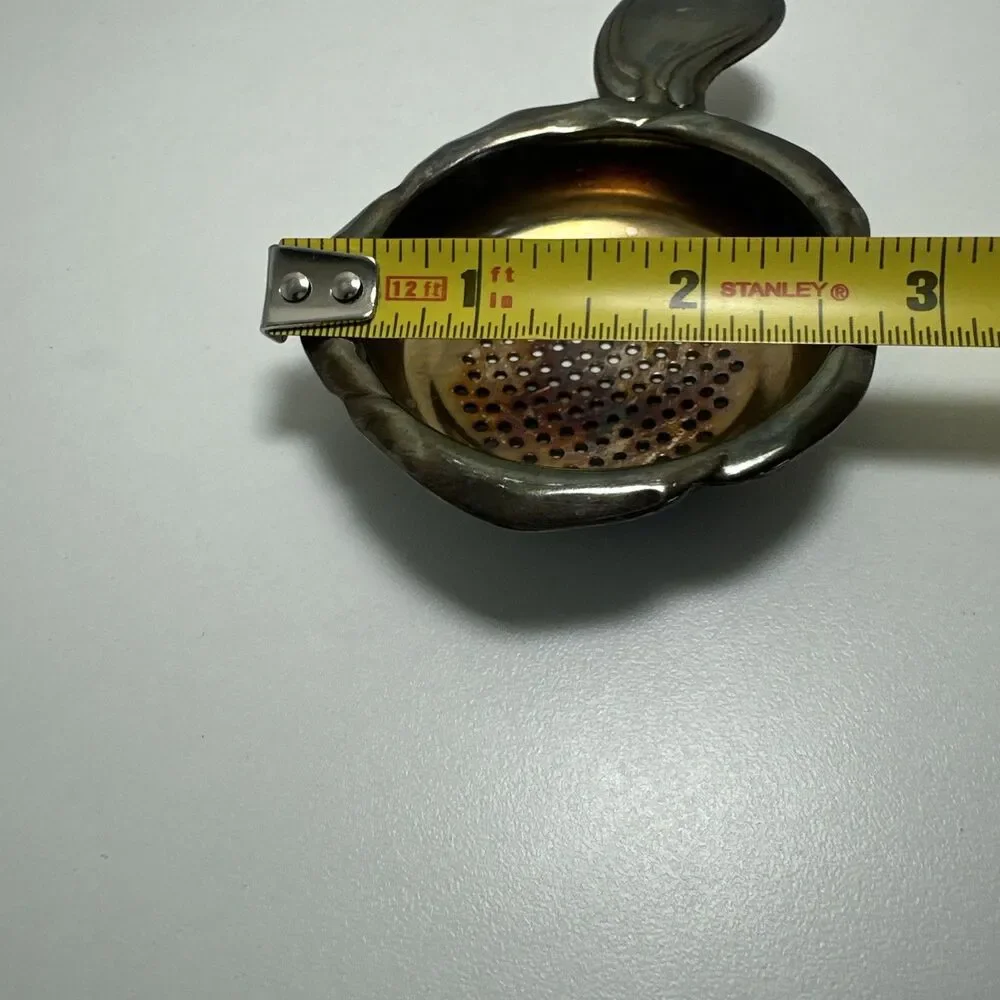 Vintage Silverplate Tea Strainer Handled Tea Leaf Strainer Scalloped Rim